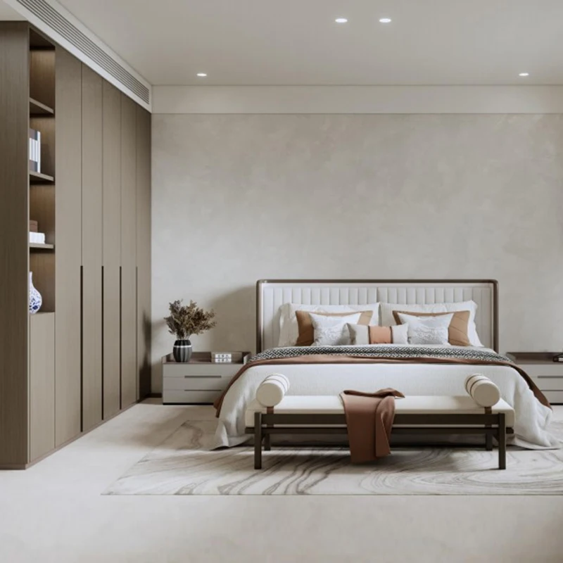 أثاث خشبي قابل للتخصيص لغرفة النوم والحمام على الطراز الصيني الجديد تصميم المنزل بأكمله طاولة طعام وخزانة تلفزيون للسرير