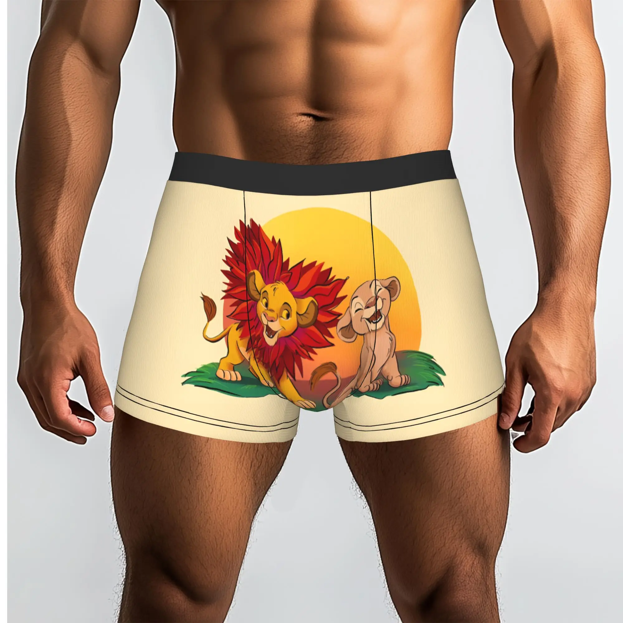 Custom The Lion Cartoon K-Kings Underwear Male Printed Anime Boxer Shorts Panties Briefs Breathable Underpants
