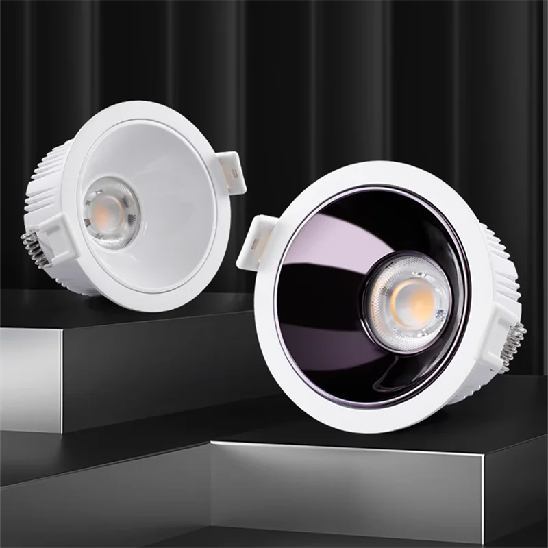 CRI 97 Anti Glare Verzonken Dimbare LED Downlights 7W9W12W15W18W20W24W COB Plafondlamp Spot Verlichting AC110-230V + Led Drive