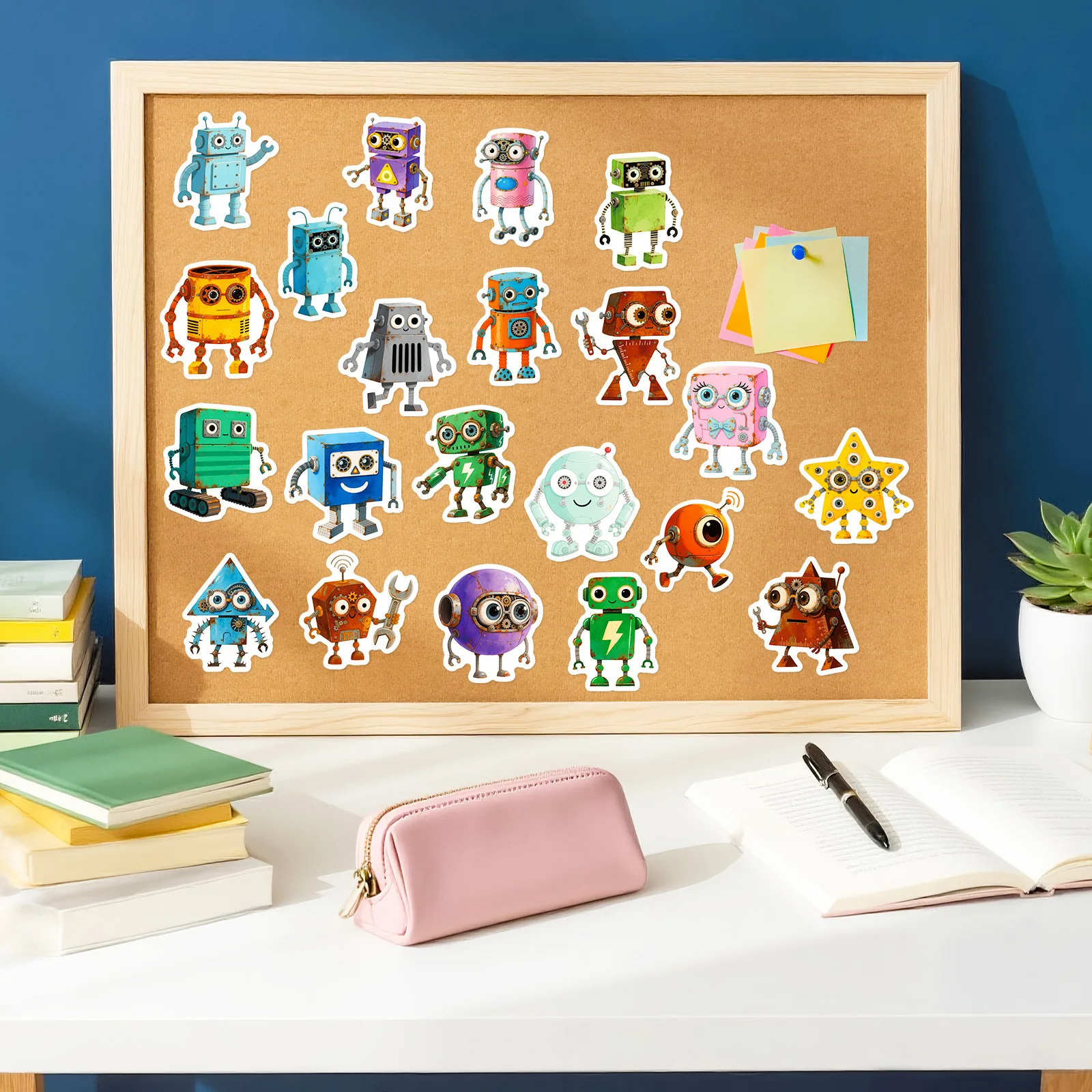 10/56 PIÈCES Robot Graffiti Autocollants Drôle Dessin Animé Autocollant BRICOLAGE Ordinateur Portable Téléphone Guitare Planche À Roulettes Autocollant Étanche Tasse Classique Enfant Jouets