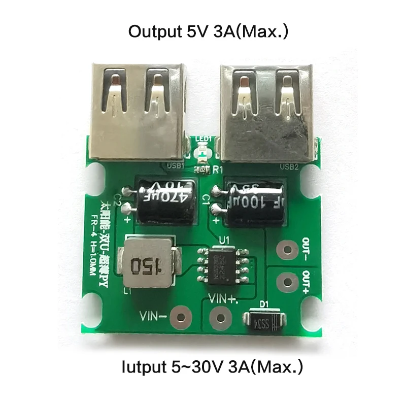 Solar Controller Solar Panel Voltage Stabilizer Dual USB Inverter Regulator for DIY Solar Charger for iPhone Samsung Xiaomi etc.