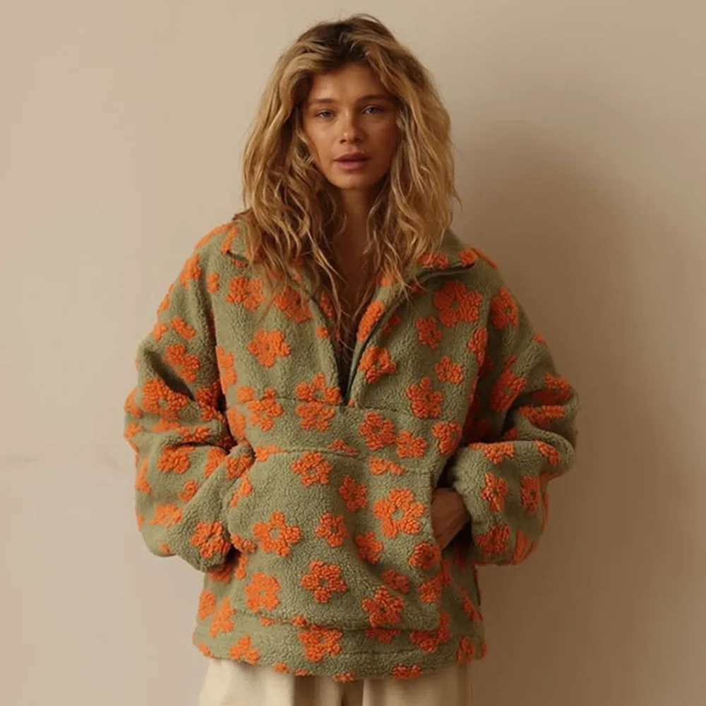 سترة من الصوف القطبي لخريف وشتاء 2025 سترة عصرية جديدة سترة دافئة فروي ملابس نسائية للشارع #3