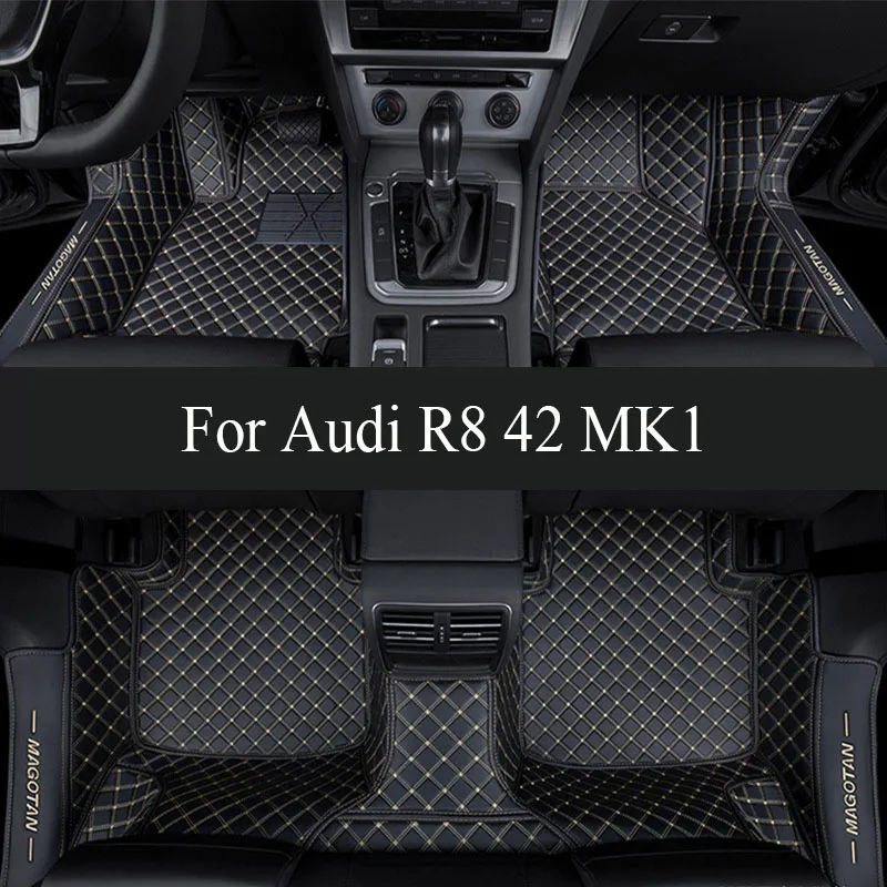 

Car Mats For Audi R8 42 MK1 2006~2015 Auto Floor Mat Luxury Leather Waterproof Rug Anti Dirt Pad Set Car Interior trunk mat