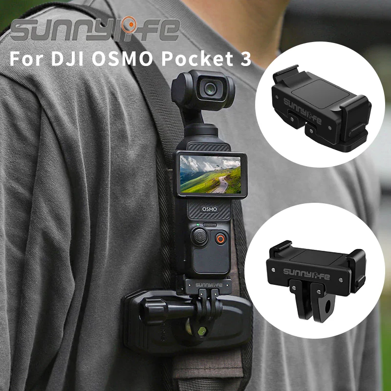 

Sunnylife Quick Release Adapter For DJI Pocket 3 Foldable Extension Mount Bracket with 1/4" Screw Hole Tripod Adapter