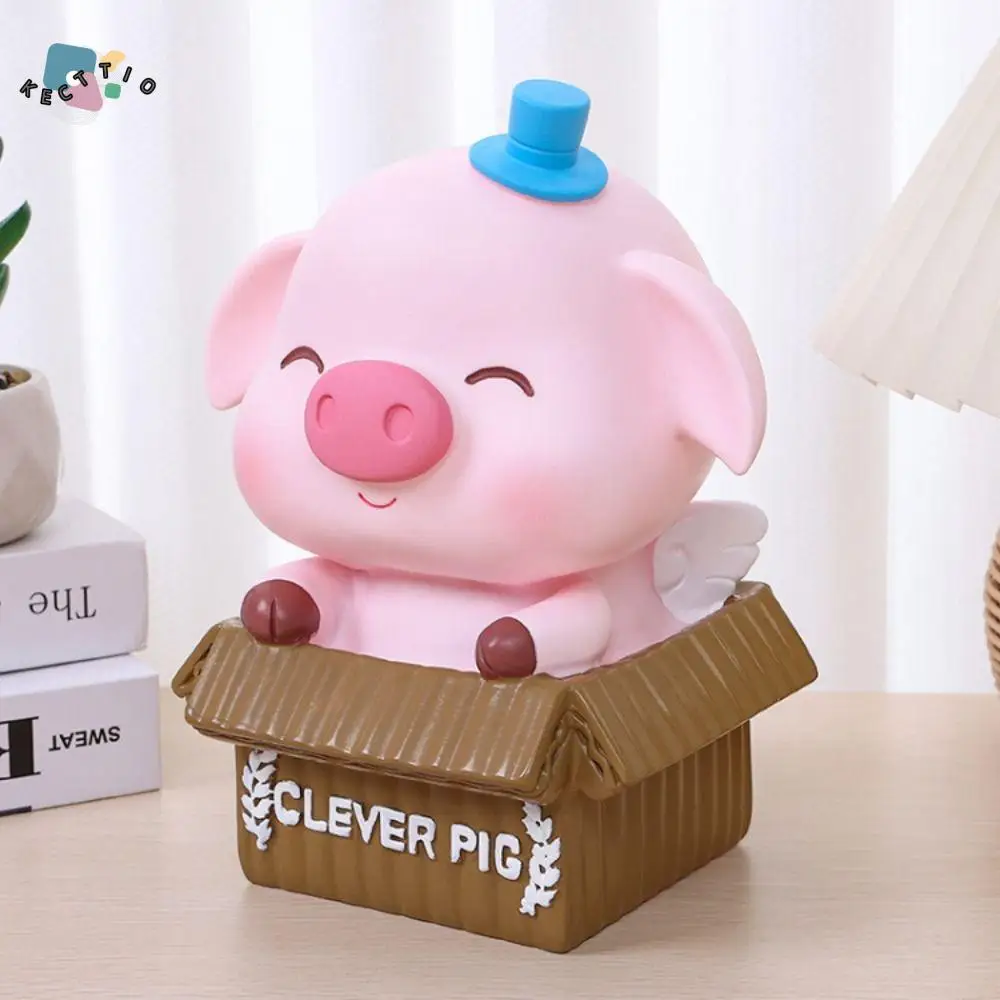 

Large capacity Anti-fall Pig Savings Tank Moisture-proof Cute Pig Piggy Bank Handmade Cartoon Desktop Ornament Children's Room