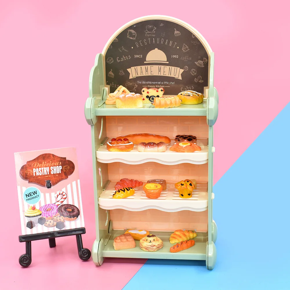 10Pcs/Set 1:12 Mini Food Drink Cakes Bread Candy Donut Fruits Miniature Scene for Blyth Barbies BJD Doll Kitchen Accessories