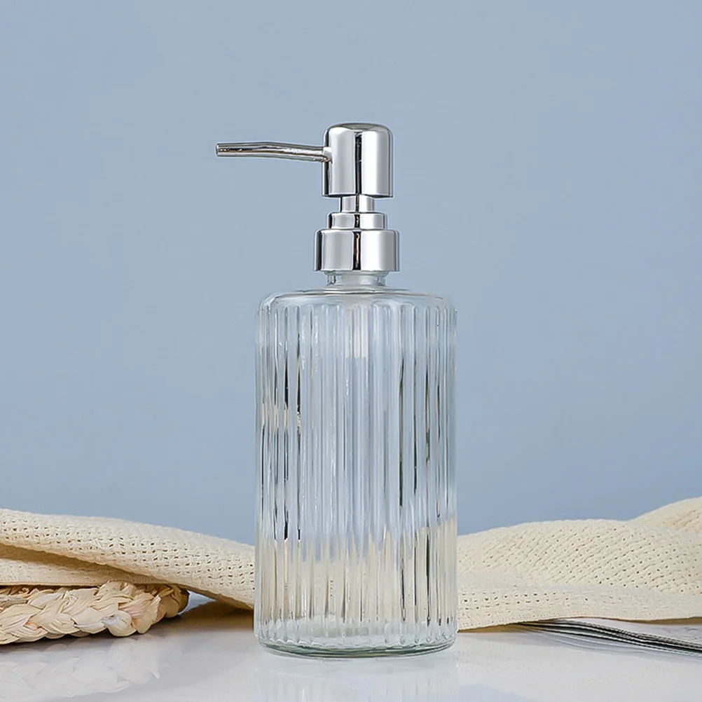 

3Pcs 500Ml Glass Dispenser Bottle with Pump for Shampoo Hand Soap Oil Refillable Modern Style Soap Dispenser Countertop Decor