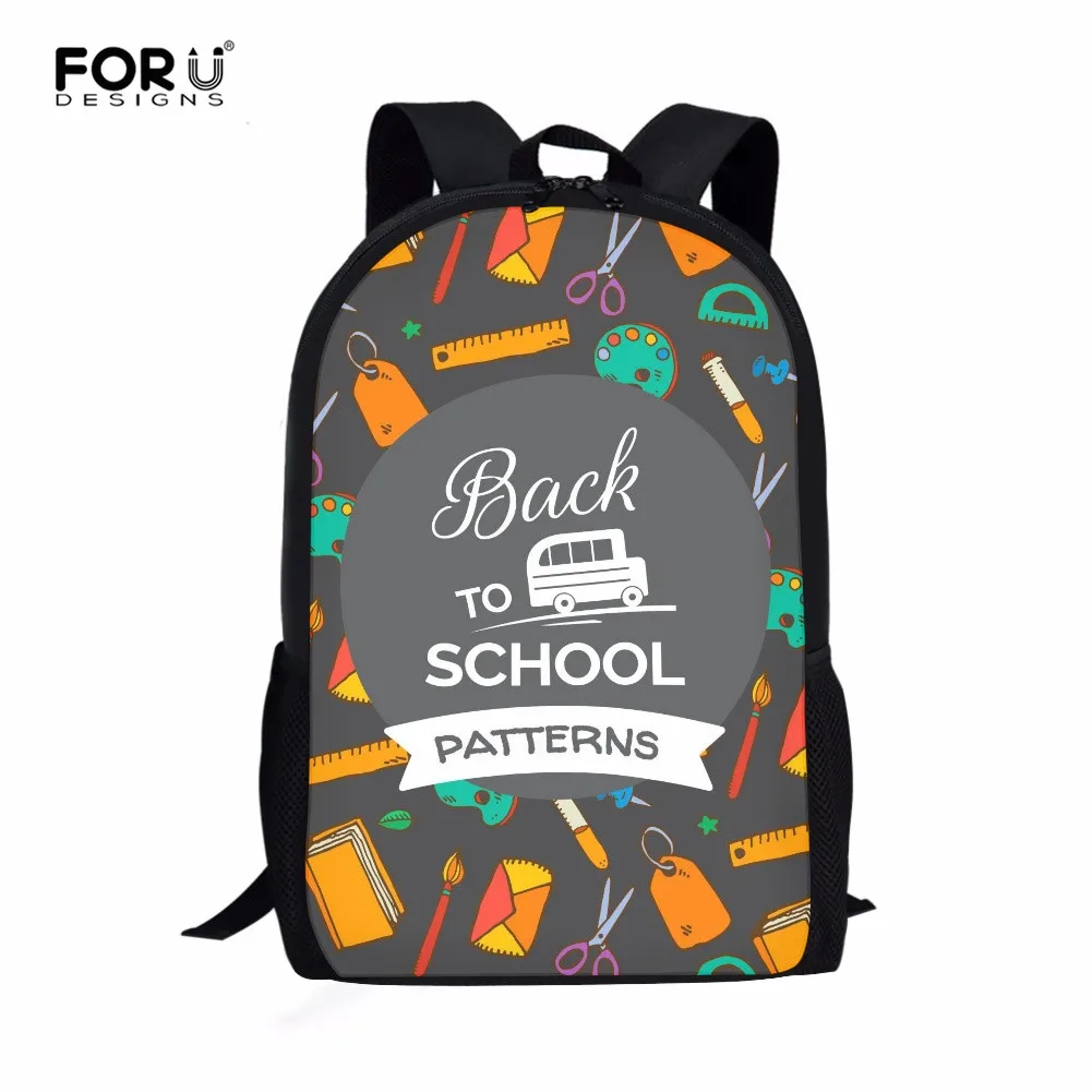 

FORUDESIGNS Back to School Design Casual 16 Inch School Bag for Kids Boys Lightweight Girls School Backpacks Shoulder Bags 2022