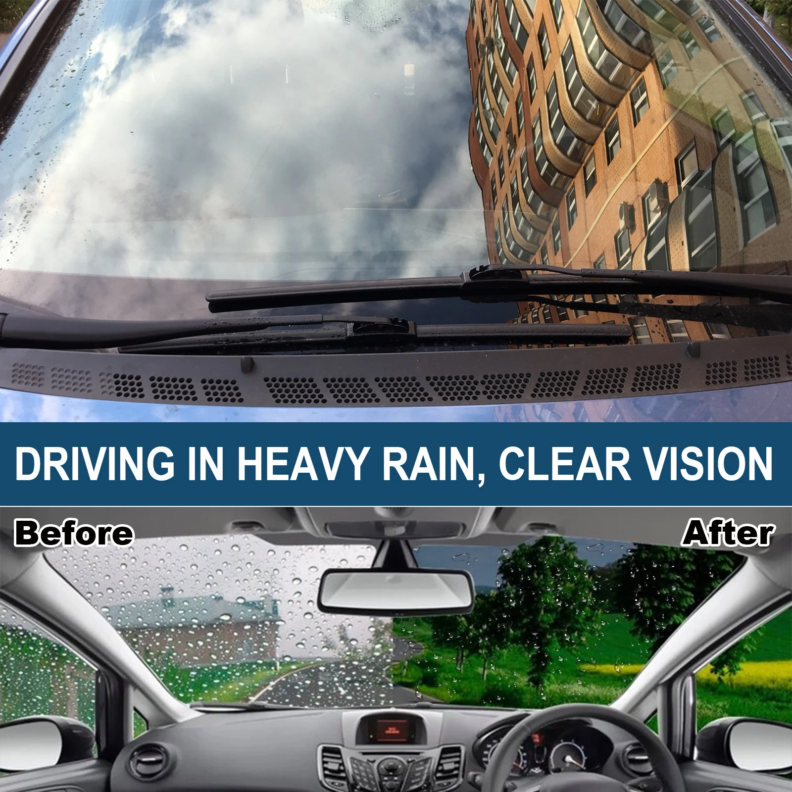 60ML Anti-Rain & Anti-Fog Coating Agent Auto Window Hydrophobic Agent Anti Fog Spray Defogger for Car Windshield Glass image 3