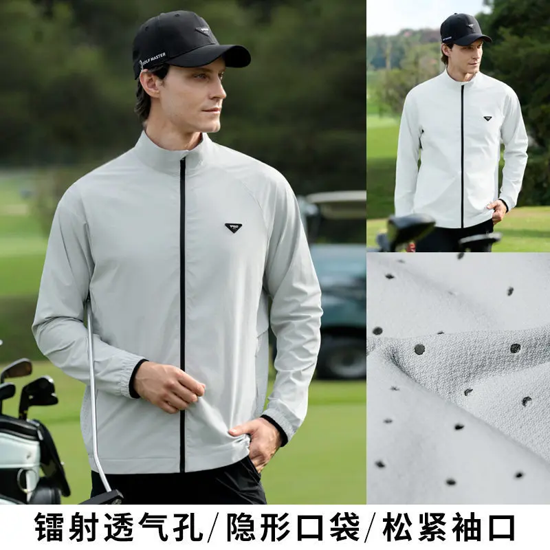 

PGM2026 Мужская ветровка для гольфа, летняя дышащая куртка с воротником-стойкой, спортивная одежда