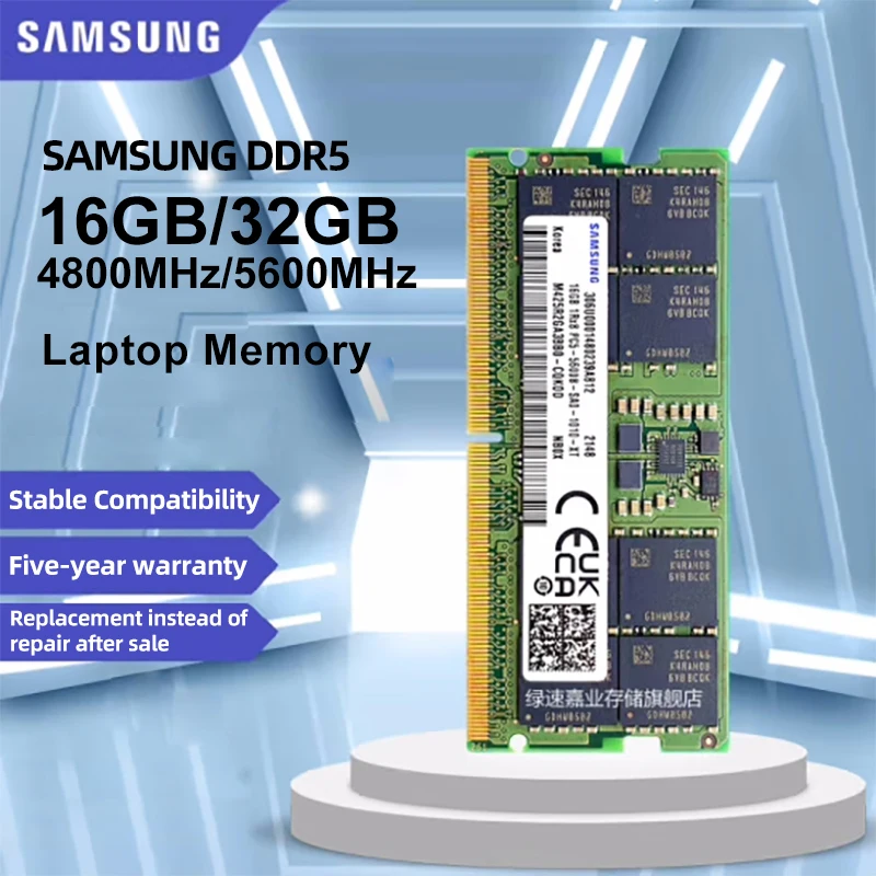 Samsung DDR5 16GB 32GB 4800MHz 5600MHz RAM SODIMM 1,1 V SO-DIMM