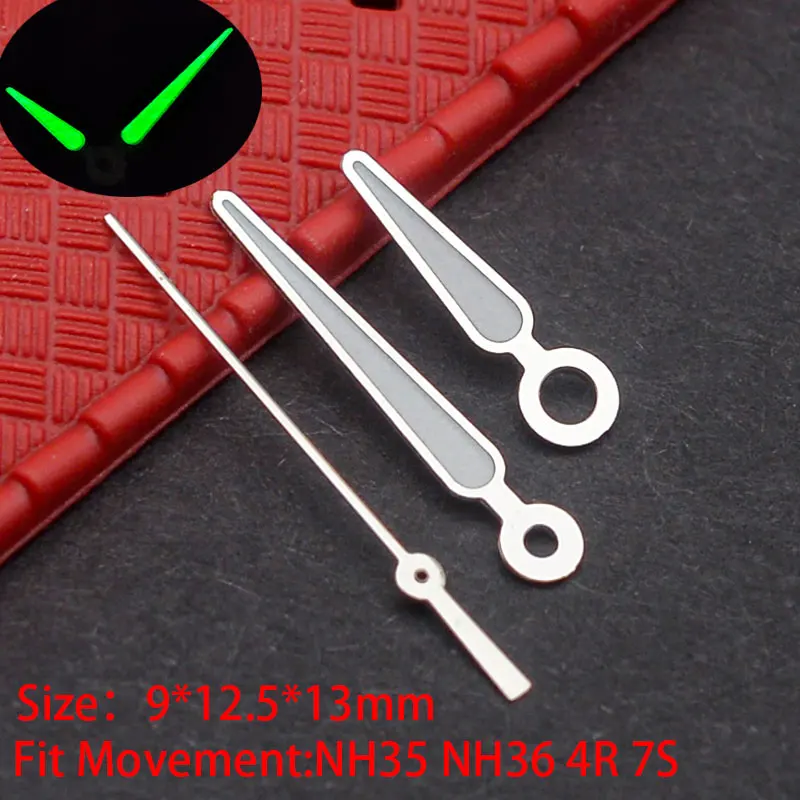 Silver Watch Luminous Hands Needles Fit NH35A NH36A 7S 6R 4R 6309 7002 Movemen Watch Repair Parts  Adaptation Aftermarket