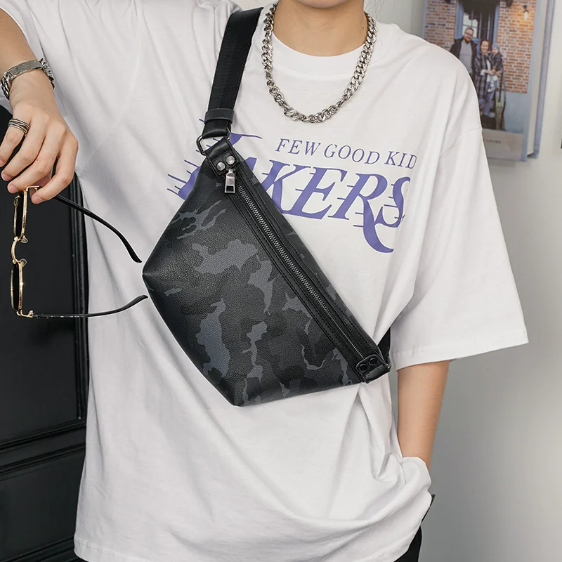 

New Camouflage Fanny Packs For Men Korean Version Waist Bag Small Chest Packs Female Bags Shoulder Crossboy Bags Luxury Design