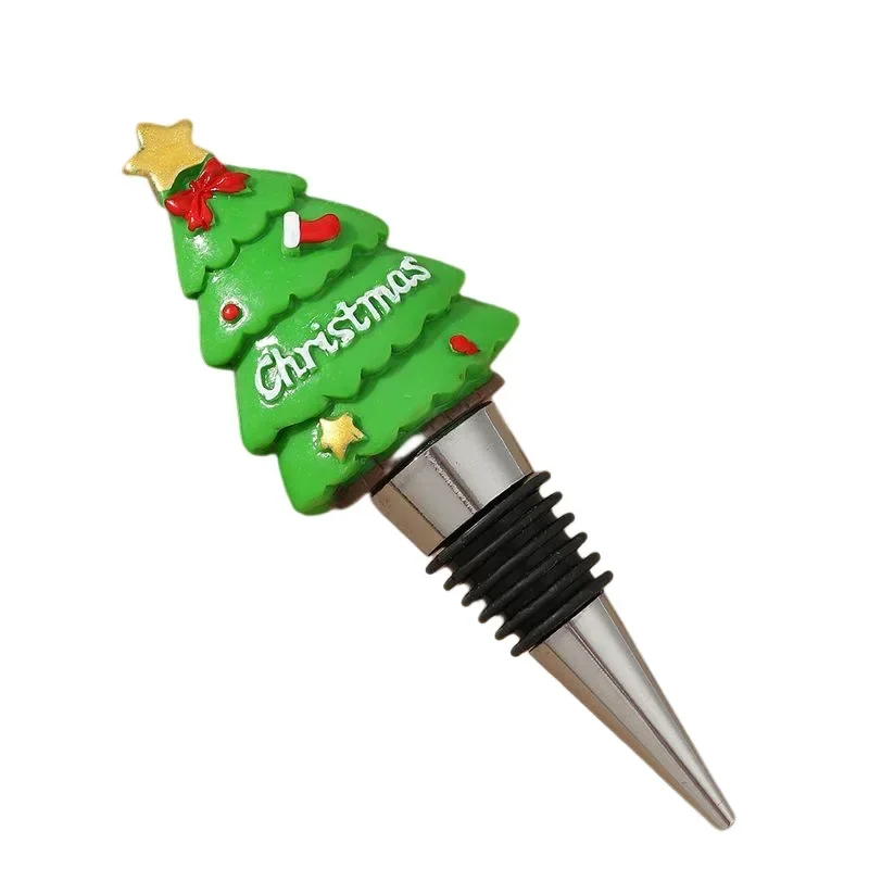 1pc Wine Bottle Stopper Decorative Christmas Tree Stopper Christmas Party Gift Bar Bottle Sealed Fresh Keeping Champagne Stopper