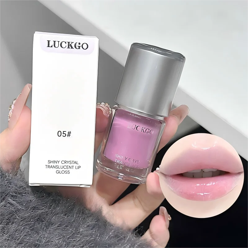 キラキラミラーリップグレイズ、水っぽい輝きのリップグロスメイクアップ6色、保湿、長持ち