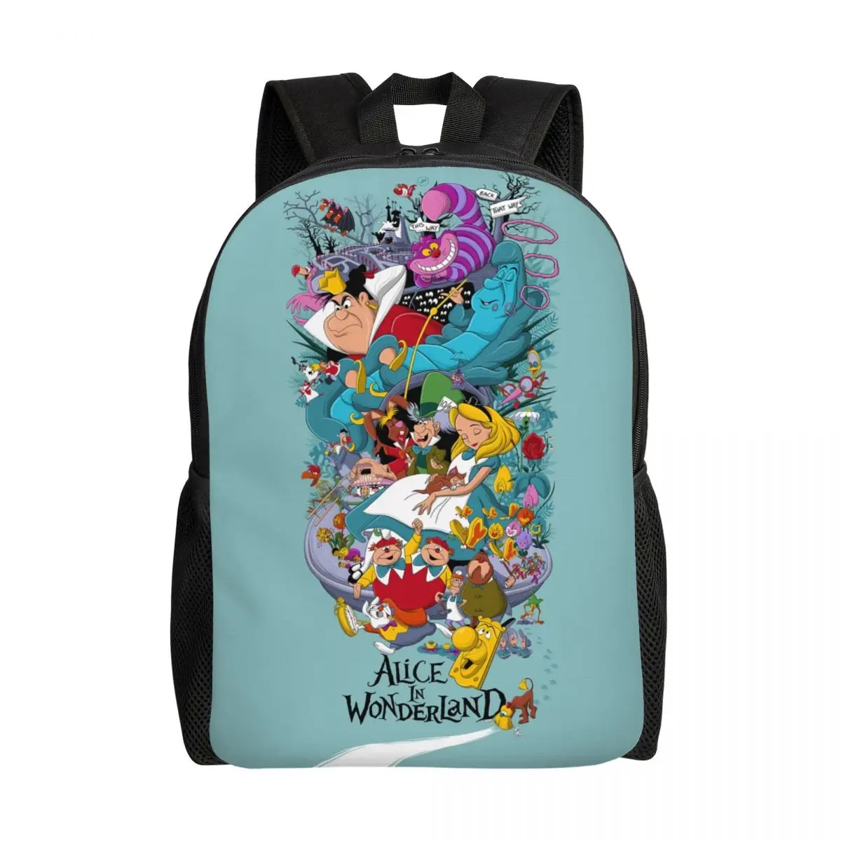 Personalized Cheshire Cat Art Backpacks Women Men Basic Bookbag for School College Bags