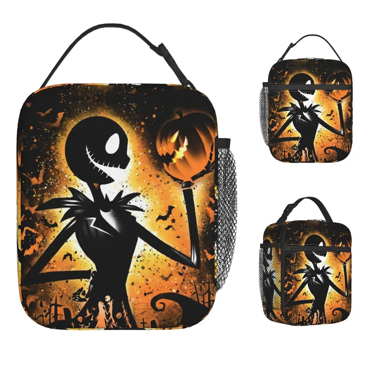 

Pumpkin Jack Insulated Lunch Bag Thermal Bag Meal Container The Nightmare Before Christmas Large Lunch Box Tote Food Bag