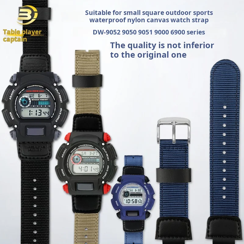 For Casio Digital Watchband DW-9052 9050 9051 Dw6900 Series modified sports nylon canvas watch strap accessories 16mm