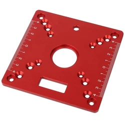 Woodworking Router Table Insert, Mini quadrado, Woodworking Bench, Flip Plate, Multifuncional Trimming, Gravura Tabela, Vermelho, 1 Pc