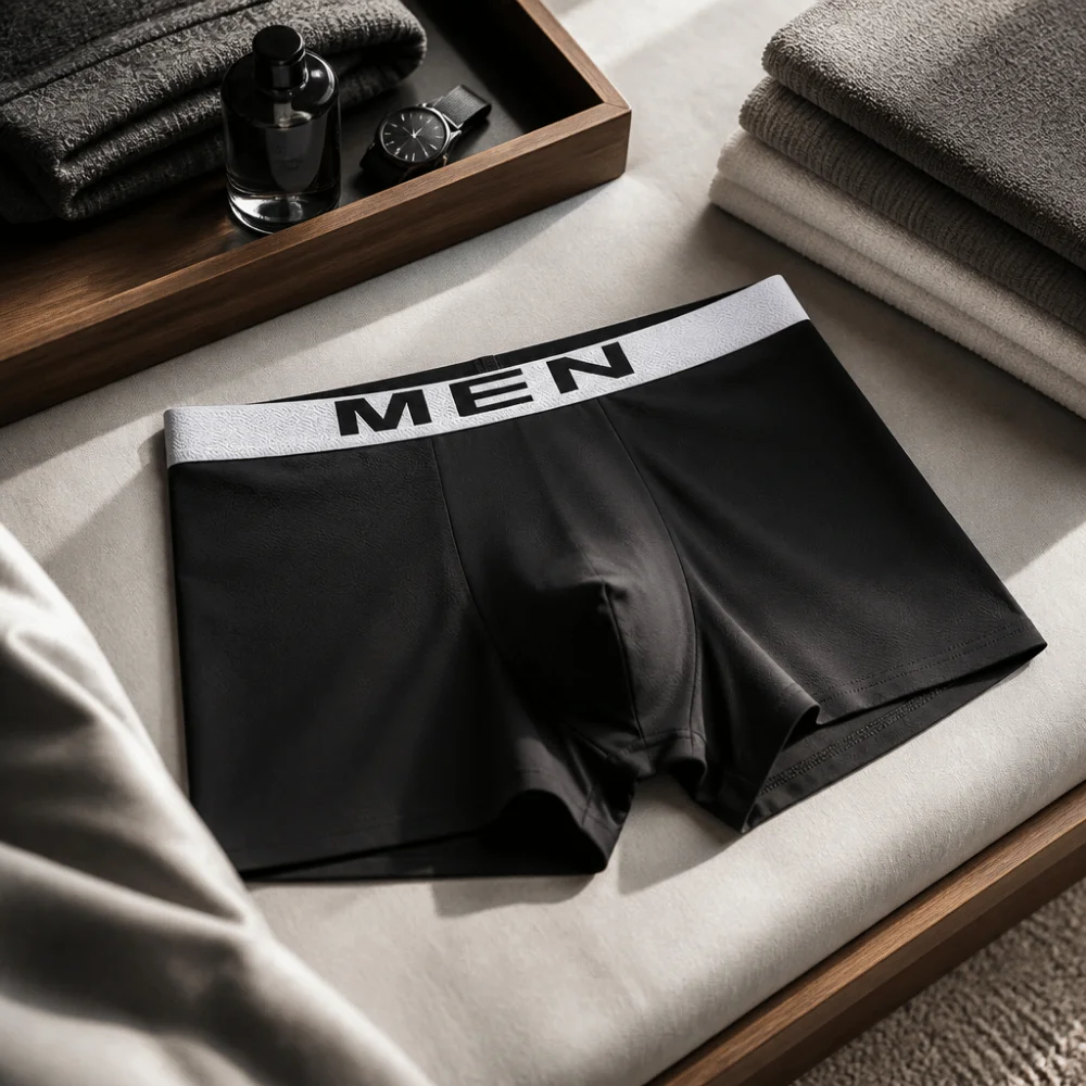 Sous-vêtements pour hommes de couleur unie, coupe confortable, caleçons boxer à haute élasticité, tissu respirant, sous-vêtements de sport, à porter en toutes saisons