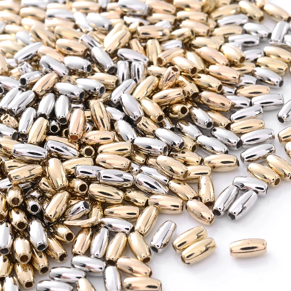 100pcs/lot 6x3mm CCB Charm Spacer Beads Ovalround Loose Acrylic Beads For DIY Jewelry Making Finding Supplies Accessories