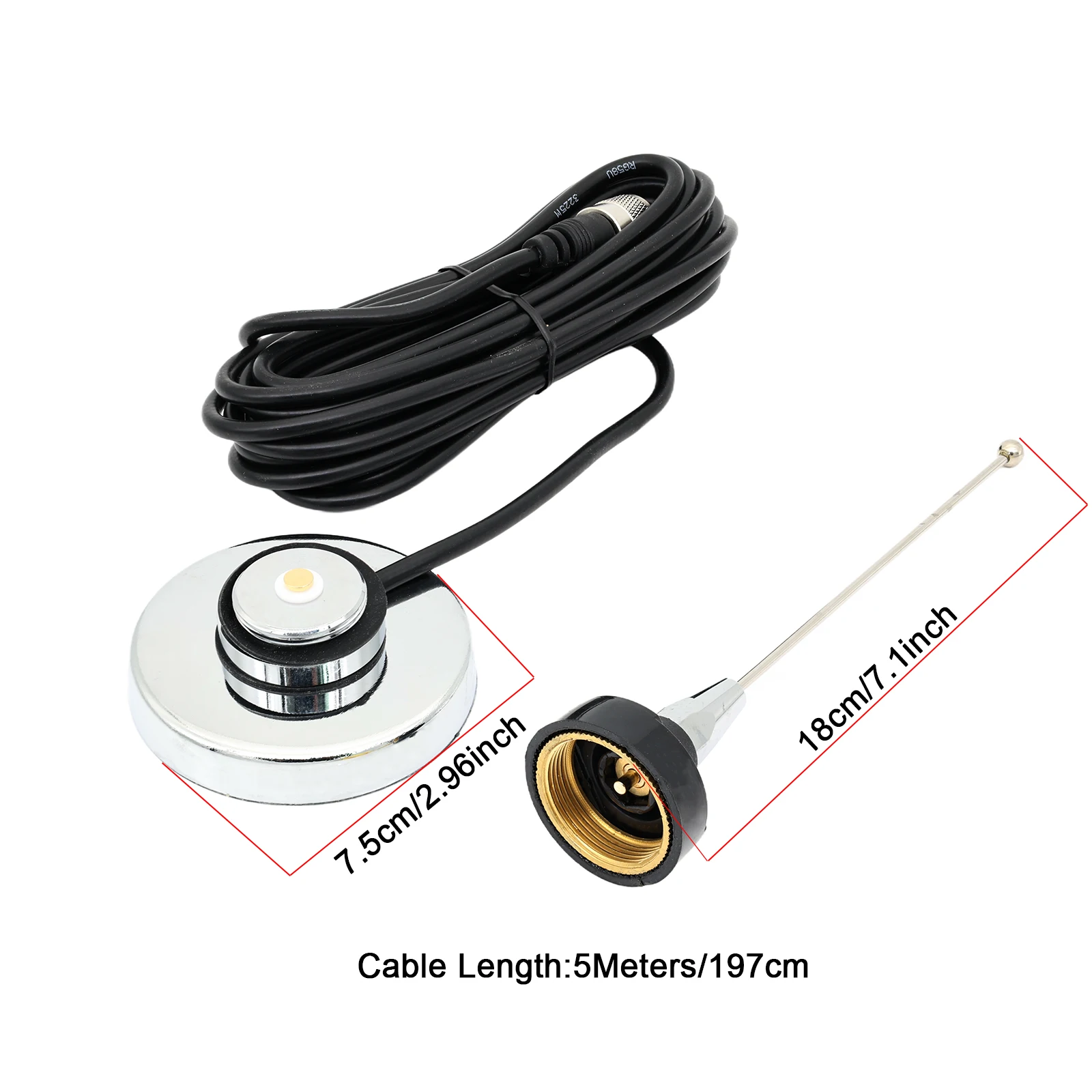 

NC-450M UHF Short Antenna 400-520MHz NMO Radio Antenna Suitable for Car intercoms