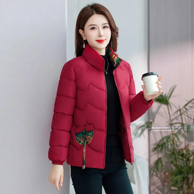 Y2K Winter Down Cotton Jacket 2024 New Stand-Up Collar Thicken Women's Clothes Coat Fashion Chinoiserie Female Parkas Outeawer