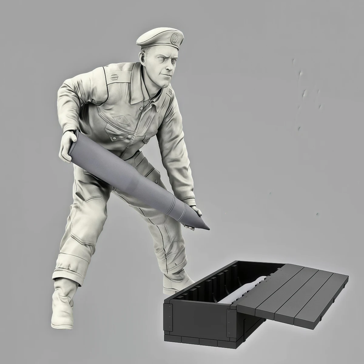 1/35 resin unpainted model kit, military theme, Soviet Marine Corps (with box and shell) unassembled and unpainted GK, 1514R
