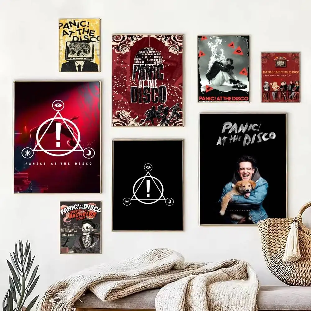 Band P-Panic! at the Disco  Poster Waterproof Wall Art Sticker For Bar Living Room Vintage Decor High Quality Print Gift