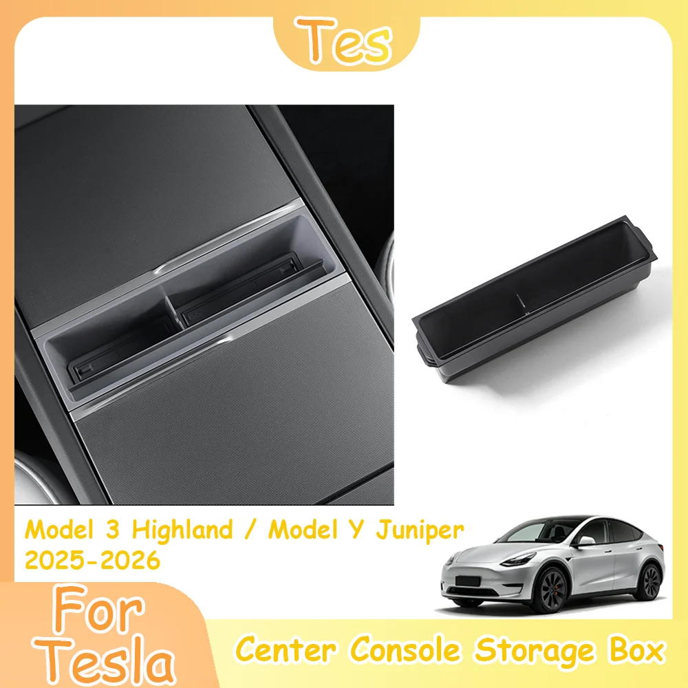 

ABS Hidden Storage Box For Tesla Model 3 Highland Y Juniper 2025-2026 Center Console Organizer Tray Car Interior Accessories