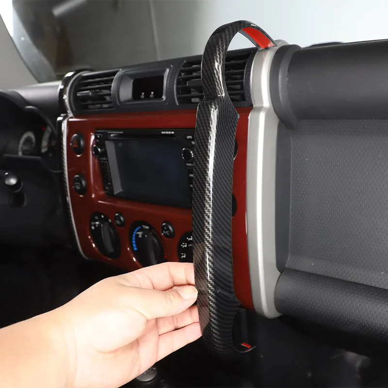

For Toyota FJ Cruiser 2007-2021 ABS Carbon fiber Car Center Control Navigation Side Trim Strip Car Interior Accessories