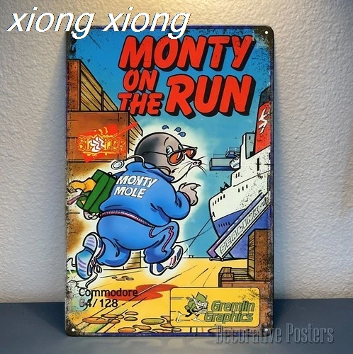 Monty On The Run Commodore Retro Video Game Metal Poster 20x30cm () Sign