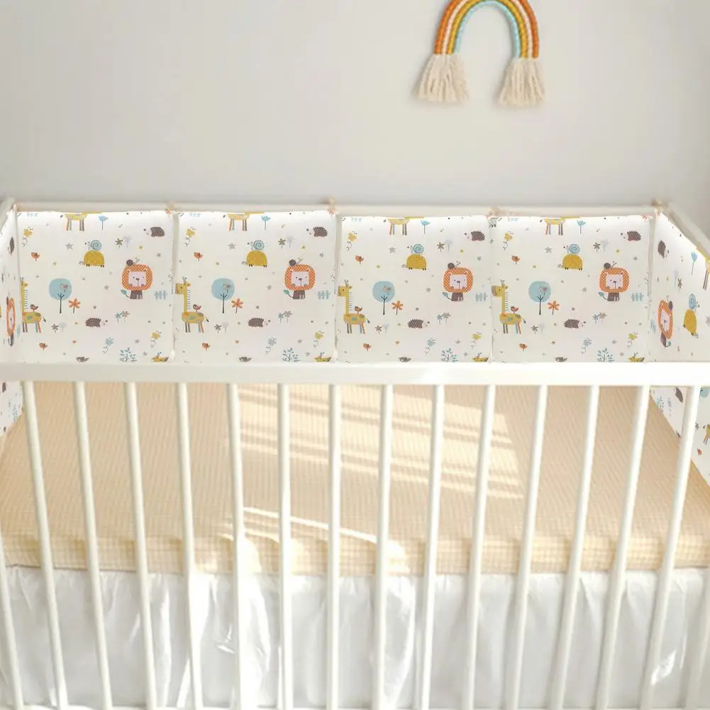 Baby Crib Rail Cover Soft Safe Baby Protector Pads 6pcs Cotton Crib Fence Pads for Toddler Boy Girl Anti-collision Breathable