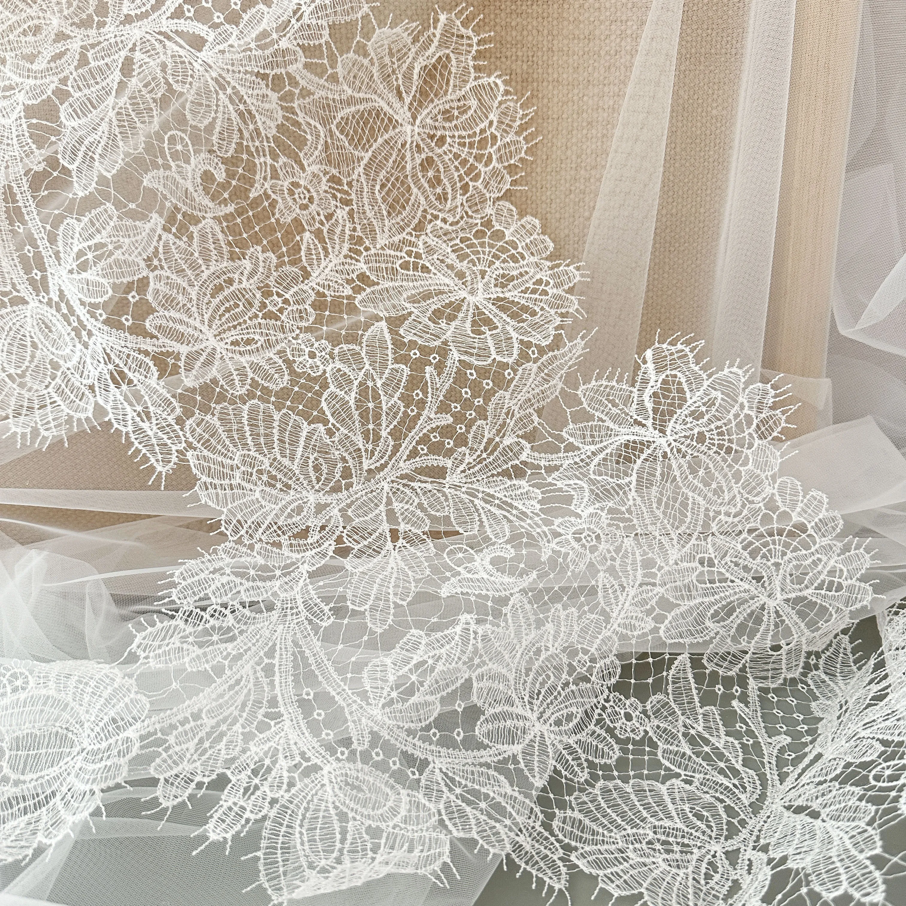Spitzenstickerei-Streifen, handgefertigte DIY-Accessoires für die Hochzeitskleiddekoration, weißes Netzgewebe, durchbrochener Stoff, hohe Qualität – Detail 9