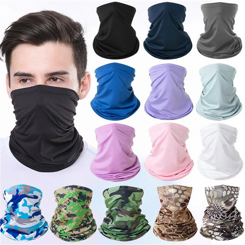 Multi-purpose Men Women Neck Cover Turban Riding Scarf Cycling Bandana Sunscreen Ice Silk Outdoor Fishing Hiking Headwear Mask