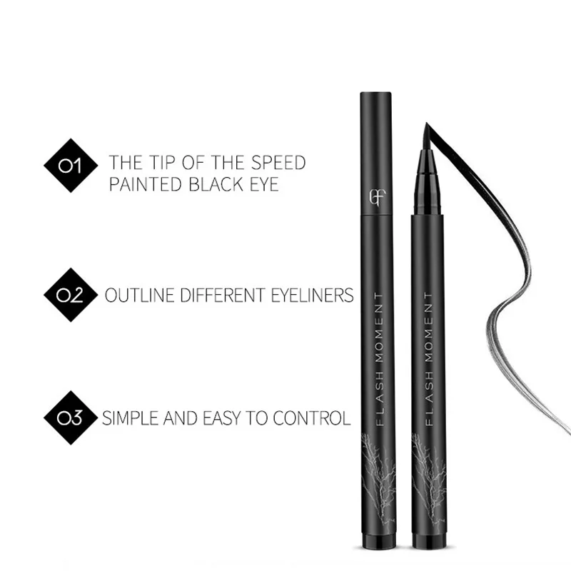 Punta in cotone punta per Eyeliner liquido nero liscio ad asciugatura rapida trucco per occhi impermeabile a lunga durata resistente al sudore