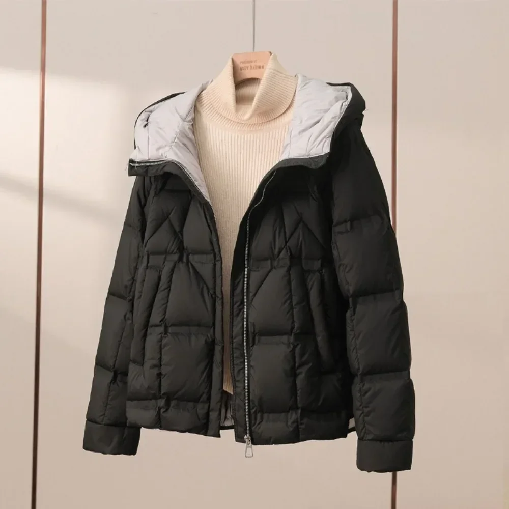 2024 New Autumn Winter Lightweight Puffer Jacket Women Parkas Fashion Casual Long Sleeve Single Breasted Coat Female