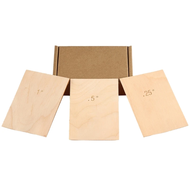 G92F 3Pcs Solid Maple Plate Protections 0.25, 0.5, 1 Degree Thickness Guitar Neck Shims for Guitar Player Repairment