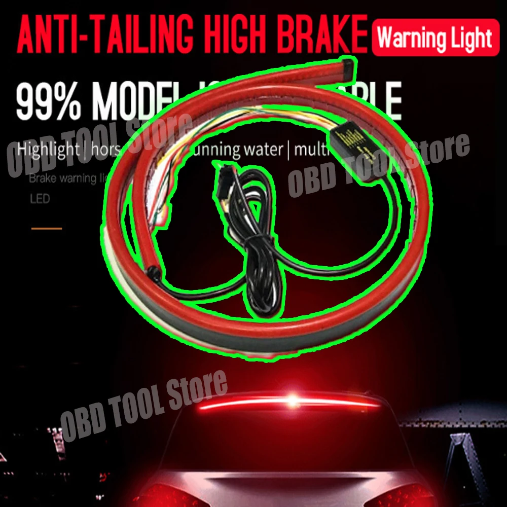 1M Automotive LED High-Mounted Brake Light Warning Light Strip with Multiple Functions Turn Signal, Brake Light, and High-Mount
