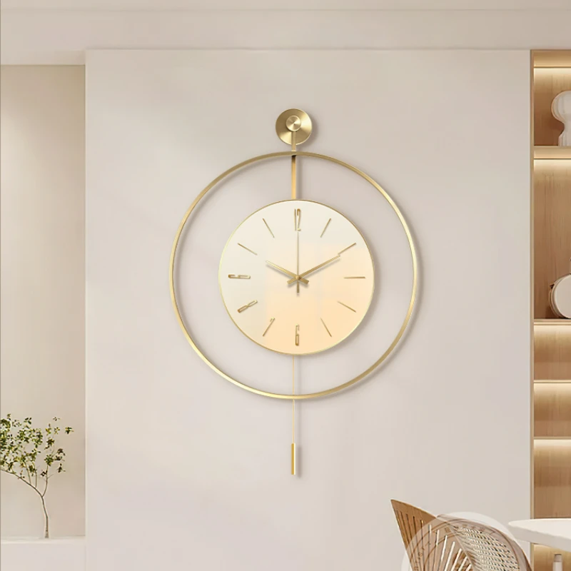 Scandinavian Minimalist Wall Clock Living Room Small Fresh Flowers Decorative Clock Dining Room Fashion Table Hanging Wall