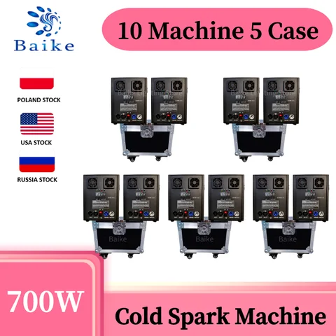 0 Duty 1-10PCS Ti Power 700w Cold Spark Machine / flightcase DMX Remote Cold Firework Fountain wedding Stage Effect Machine