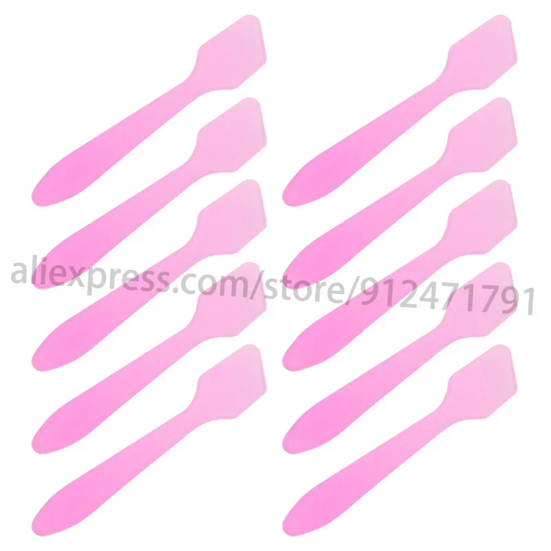 500 Uds espátulas cosméticas de plástico cuchara crema para la cara máscara cuchara mezcladora de barro herramientas de belleza DIY cuchara aplicadora de maquillaje Facial para ojos