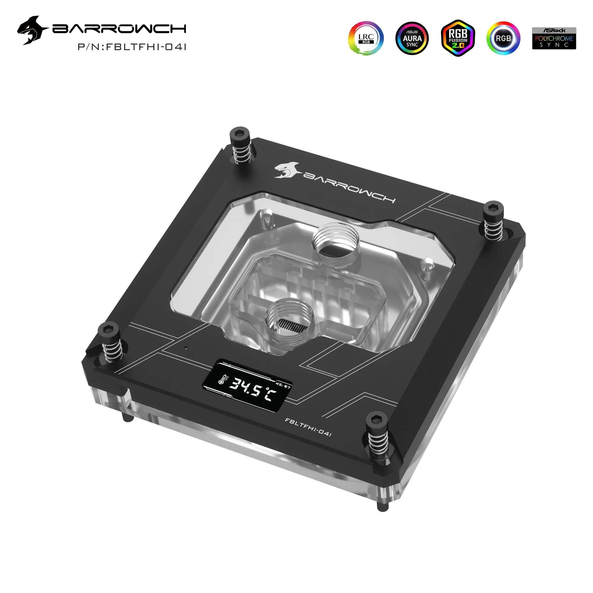 

Barrowch FBLTFHI-04I For Intel Lga115X/1700/X99/X299 Platform CPU Water Cooling Block With TFT Digital display