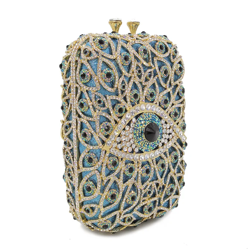 Diamond-encrusted Dinner Evening Bag Hand Grab Devil Eye Shape Banquet Large Can Be Placed On Mobile Phone Bolsas Diseñador Lujo