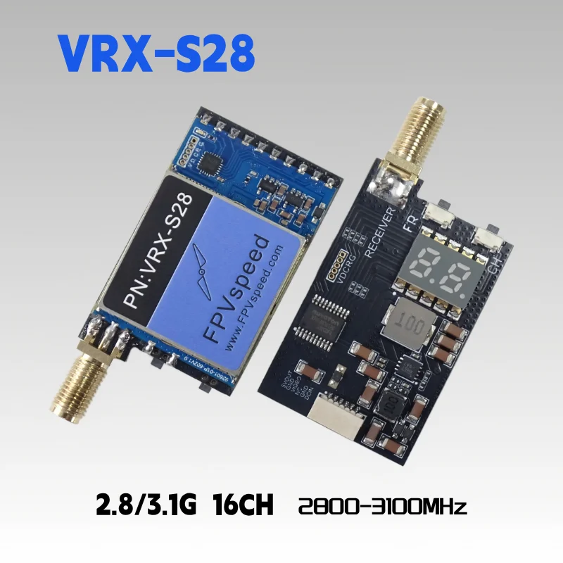 

VRX-S28 FPVspeed 2.8G 3.1GHz 2800-3100MHz 16CH Wireless Analog Video Receiver Module For Videography System