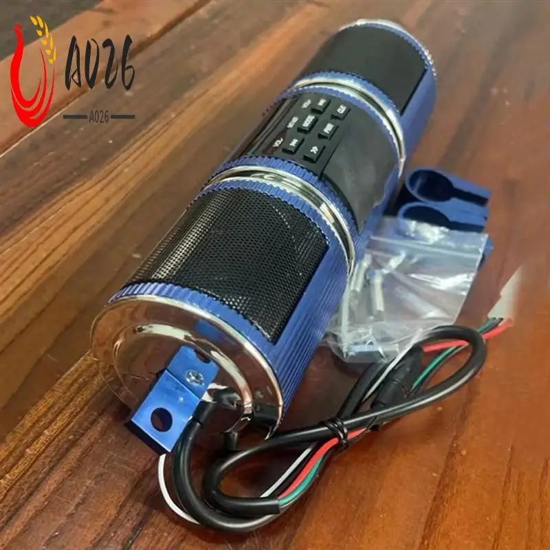 

A026-Motorcycle MP3 Audio Speaker Water Motorbike Stereo FM Radio AUX USB TF Card Bluetooth MP3 Motorcycles Speaker