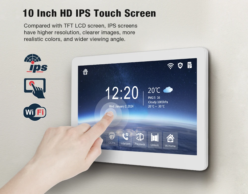 10 inch video  intercom 1080P doorbell for home TUYA app Wireless Wifi Video Doorphone System unlocking, etc