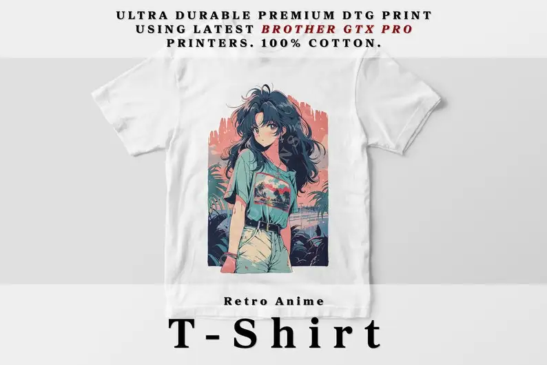 

T-Shirt 90s Cute Anime Girl – 80s 00s Retro Otaku Gift, vintage tee City Pop Gal Art, 1990s, shirt, Graphic T, Manga Shirt, Japa