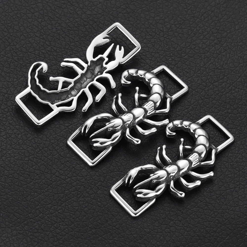 Stainless Steel Connectors Scorpion Curved 1/1 Loop 10*4mm for DIY Punk Bracelet Making Findings Jewelry Connect Parts Supplies