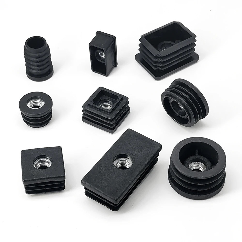 M6 M8 M10 Plastic Round/Square Pipe Plugs With Nut Hole Blanking End Inserts Caps Pipe Cover Furniture Leg Feet Tube Plug image 4